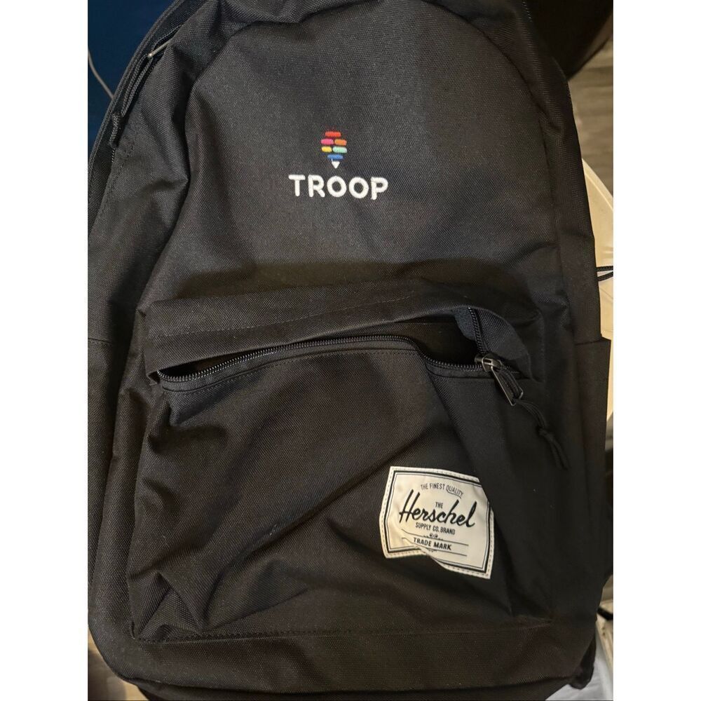 Herschel Supply Co. x Troop Unisex Embroidered Logo Backpack Black One Size NWOT